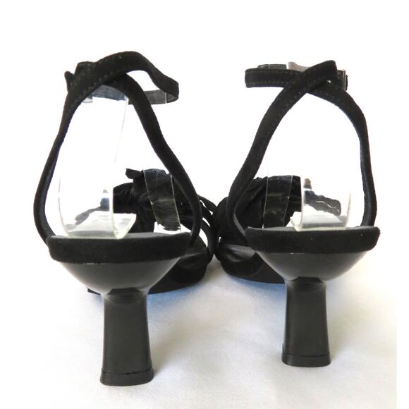 JEFFREY CAMPBELL Honolulu Floral Suede Ankle Strap Sandals Sz 7.5 - Picture 7 of 14